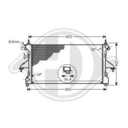 Radiateur DCM2810 pour FIAT DUCATO OE 1349196080 DIEDERICHS