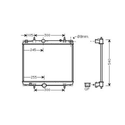 Radiateur DCM2818 pour CITROËN, PEUGEOT C8, 807 OE 1330S2
