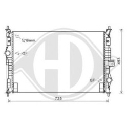 Radiateur DCM2823 pour CITROËN, PEUGEOT C4, 308 DIEDERICHS