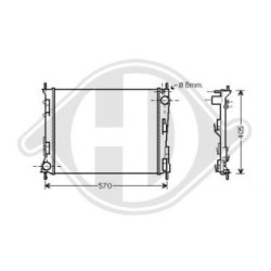 Radiateur DCM2940 pour RENAULT TWINGO, WIND OE 8200448553 DIEDERICHS