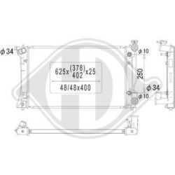 Radiateur DCM3224 pour TOYOTA AVENSIS OE 164000H120 DIEDERICHS