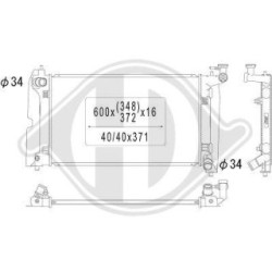 Radiateur DCM3232 pour TOYOTA AVENSIS, COROLLA DIEDERICHS