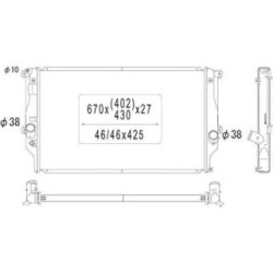 Radiator DIEDERICHS DCM3288 OE Ref 164002639087