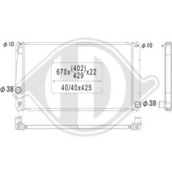 Radiateur DCM3291 pour TOYOTA RAV OE 1640028570 DIEDERICHS