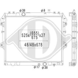 Radiateur DCM3296 pour TOYOTA HILUX OE 164000L250 DIEDERICHS