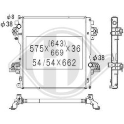 Radiateur DCM3336 pour TOYOTA LAND OE 1640030290 DIEDERICHS