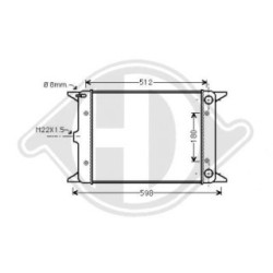 Radiateur DCM3358 pour VW GOLF, JETTA, SCIROCCO DIEDERICHS
