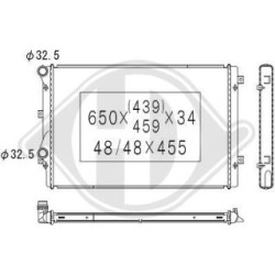 Radiateur DCM3442 pour AUDI, SEAT, SKODA, VW DIEDERICHS