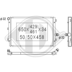 Radiateur DCM3443 pour AUDI, SEAT, SKODA, VW DIEDERICHS