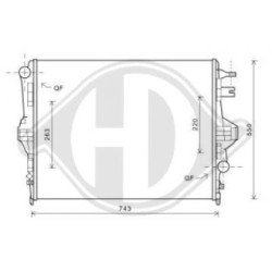 Radiateur DCM3465 pour PORSCHE, VW CAYENNE, TOUAREG DIEDERICHS