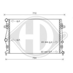 Radiateur DCM3474 pour SEAT, SKODA, VW OE 5Q0121251EA DIEDERICHS