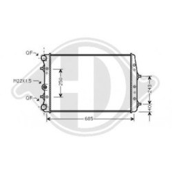 Radiateur DCM3566 pour SEAT, SKODA, VW OE 6Q0121253L DIEDERICHS