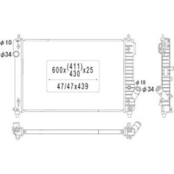 Radiator DIEDERICHS DCM3609 OE Ref 95227752