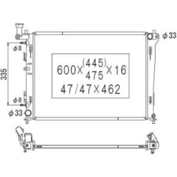 Radiator DIEDERICHS DCM3697 OE Ref 253102H050