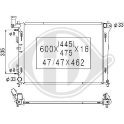 Radiateur DCM3697 pour HYUNDAI, KIA i30, CEE'D, PRO DIEDERICHS