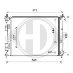 Radiateur DCM3715 pour HYUNDAI, KIA ACCENT, i20, RIO DIEDERICHS