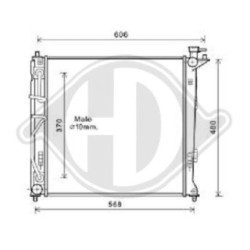 Radiateur DCM3719 pour HYUNDAI, KIA ix35, SPORTAGE DIEDERICHS