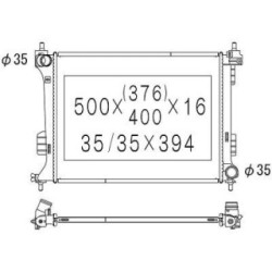 Radiator DIEDERICHS DCM3725 OE Ref 253104P000