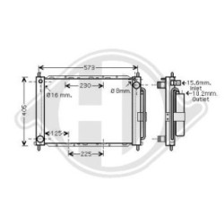 Radiateur DCM3844 pour RENAULT CLIO, MODUS OE 8200134606 DIEDERICHS