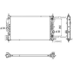 Radiator DIEDERICHS DCM3854 OE Ref 39074654