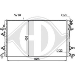 Radiateur DCM3907 pour VW JETTA OE 1K0121251EB DIEDERICHS