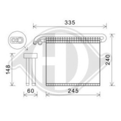 Évaporateur DCV1054 pour FORD GALAXY, MONDEO, S-MAX OE 1376926 DIEDERICHS