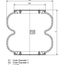 Air Suspension Bellow DIESEL TECHNIC 2.61034 OE Ref 20541504 DIESEL TECHNIC