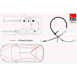 Handbrake Cable Pull FAI FBC0003 OE Ref 60624590