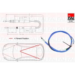 Handbrake Cable Pull FAI FBC0013 OE Ref 4745T3