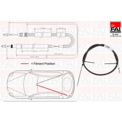 Handbrake Cable Pull FAI FBC0016 OE Ref 4745K0