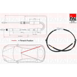 Handbrake Cable Pull FAI FBC0017 OE Ref 4745K1