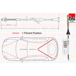 Handbrake Cable Pull FAI FBC0040 OE Ref 1094178