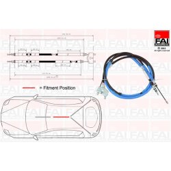 Handbrake Cable Pull FAI FBC0048 OE Ref 1140391 FAI