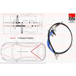 Handbrake Cable Pull FAI FBC0052 OE Ref 1253159