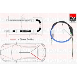 Handbrake Cable Pull FAI FBC0054 OE Ref 4095181