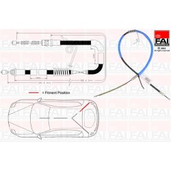 Handbrake Cable Pull FAI FBC0055 OE Ref 1C152A635CD FAI
