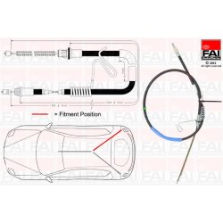 Handbrake Cable Pull FAI FBC0067 OE Ref 4331041