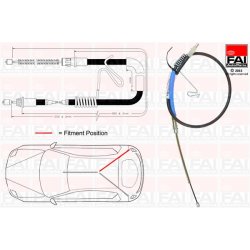 Handbrake Cable Pull FAI FBC0071 OE Ref 4331042