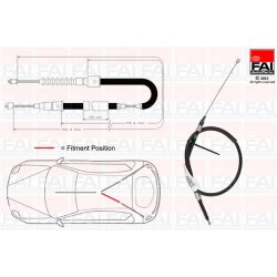 Handbrake Cable Pull FAI FBC0077 OE Ref 90576453