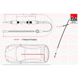 Handbrake Cable Pull FAI FBC0080 OE Ref 522643