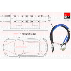 Handbrake Cable Pull FAI FBC0086 OE Ref 522001
