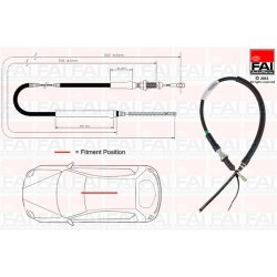 Handbrake Cable Pull FAI FBC0104 OE Ref STC1530