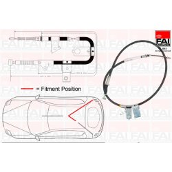 Handbrake Cable Pull FAI FBC0109 OE Ref 365304F100