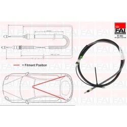 Handbrake Cable Pull FAI FBC0110 OE Ref 4745N5