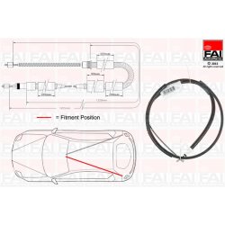 Handbrake Cable Pull FAI FBC0111 OE Ref 474597