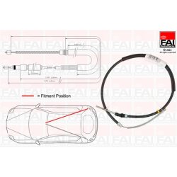 Handbrake Cable Pull FAI FBC0112 OE Ref 9622434880