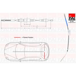 Handbrake Cable Pull FAI FBC0113 OE Ref 9616427180