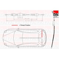 Handbrake Cable Pull FAI FBC0114 OE Ref 4745L6