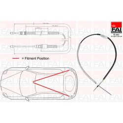 Handbrake Cable Pull FAI FBC0115 OE Ref 4745A2