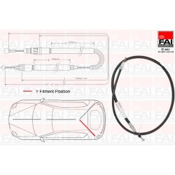 Handbrake Cable Pull FAI FBC0133 OE Ref 7700312837